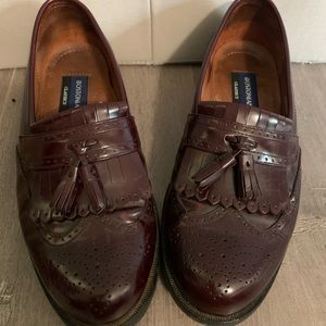 Bostonian tassel loafers wing-top style brown resoled good condition size 7